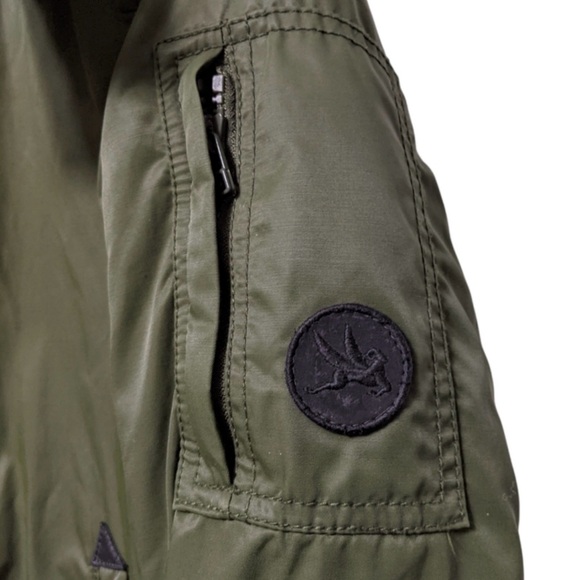 SPIEWAK Women's Army Green Waxed Aviation Jacket Removable Hood Size XS Small - Picture 3 of 11